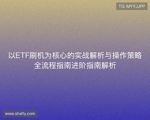 以ETF刷机为核心的实战解析与操作策略全流程指南进阶指南解析
